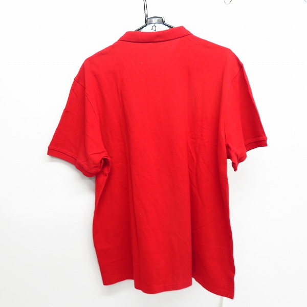 実際に弊社で買取させて頂いたBURBERRY LONDON/バーバリー ロンドン チェック柄切替 ホース刺繍 半袖ポロシャツ 赤系 3Lの画像 1枚目