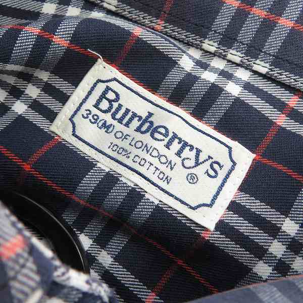 実際に弊社で買取させて頂いたBurberry's/バーバリーズ ノバチェックシャツ ネイビー 39(M)の画像 2枚目