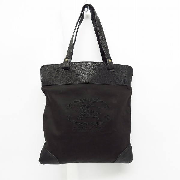 実際に弊社で買取させて頂いた【難有り】BURBERRY/バーバリー ロゴ刺繍/裏地チェック柄 トートバッグ