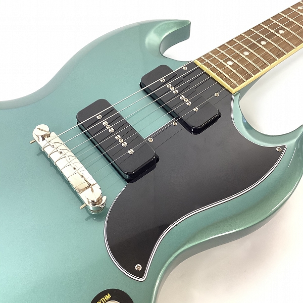 実際に弊社で買取させて頂いた★Epiphone by Gibson/エピフォン SG Special P-90 Kalamazooヘッド Faded Pelham Blue エレキギター ソフトケース付きの画像 3枚目