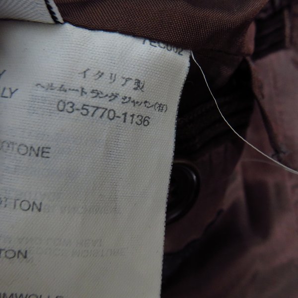 実際に弊社で買取させて頂いた【JPタグ】HELMUT LANG/ヘルムート・ラング アーカイブ コーデュロイ Pコート ブラウン size：44の画像 4枚目