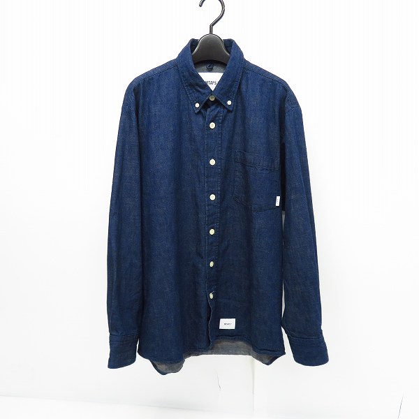 実際に弊社で買取させて頂いたWTAP/ダブルタップス 18SS SBD LS SHIR/デニム 長袖シャツ 181TQDT-SHM01/01の画像 0枚目