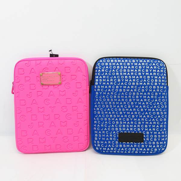 実際に弊社で買取させて頂いた【未使用】MARC BY MARC JACOBS/マークバイマークジェイコブス PC タブレットケース ピンク/ブルー 2点セット