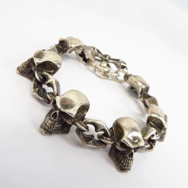 実際に弊社で買取させて頂いたCRAZY PIG DESIGNS/クレイジーピッグ スカルリンク ブレスレット 6LINK/#480