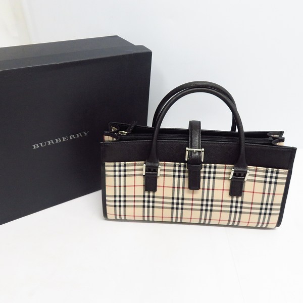 実際に弊社で買取させて頂いたBURBERRY/バーバリー ノヴァチェック ハンドバッグ レザー切り替え