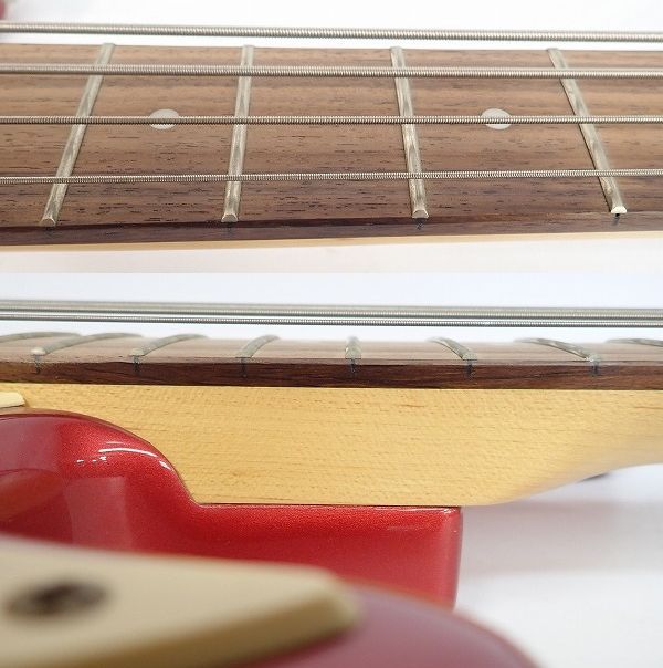 実際に弊社で買取させて頂いた★BUSKERS/バスカーズ ジャズベース タイプ メタリックレッド エレキベース の画像 3枚目