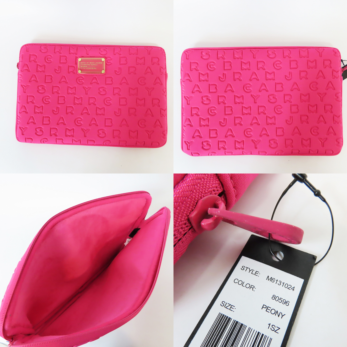 実際に弊社で買取させて頂いた【未使用】MARC BY MARC JACOBS/マークバイマークジェイコブス PC/タブレットケース ロゴ イエロー/ピンク/ブラック 3点セットの画像 3枚目