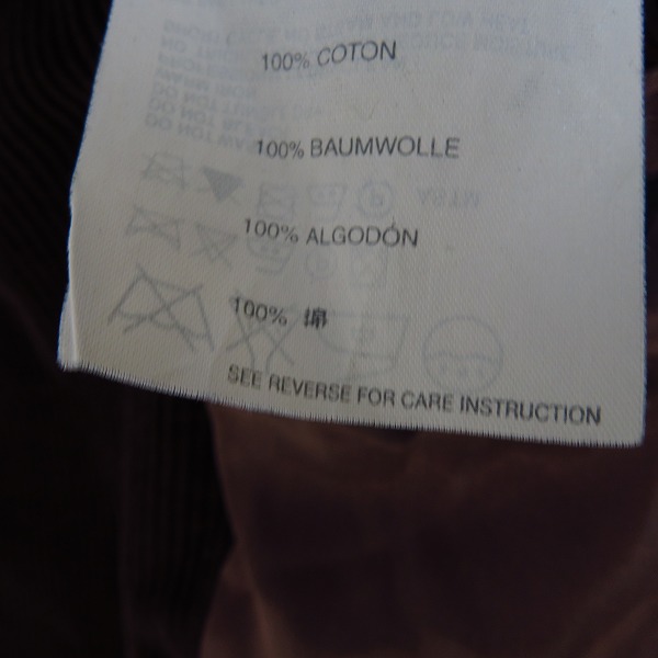 実際に弊社で買取させて頂いた【JPタグ】HELMUT LANG/ヘルムート・ラング アーカイブ コーデュロイ Pコート ブラウン size：44の画像 5枚目