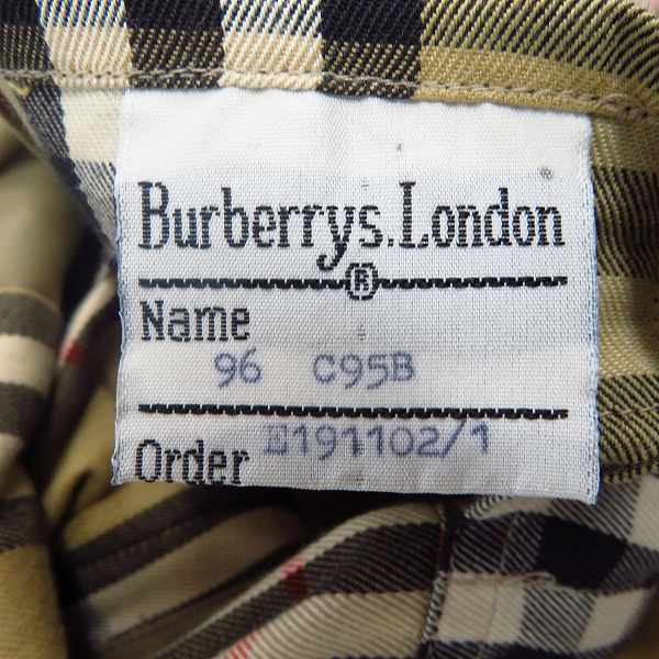 実際に弊社で買取させて頂いたBurberry’s/バーバリーズ イングランド製 裏地チェック柄 ステンカラーコート/96の画像 4枚目