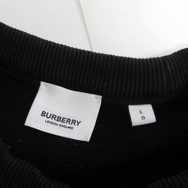 実際に弊社で買取させて頂いた【難有り】BURBERRY/バーバリー MARTLEY ロゴプリント スウェット トレーナー 8017228/Lの画像 2枚目
