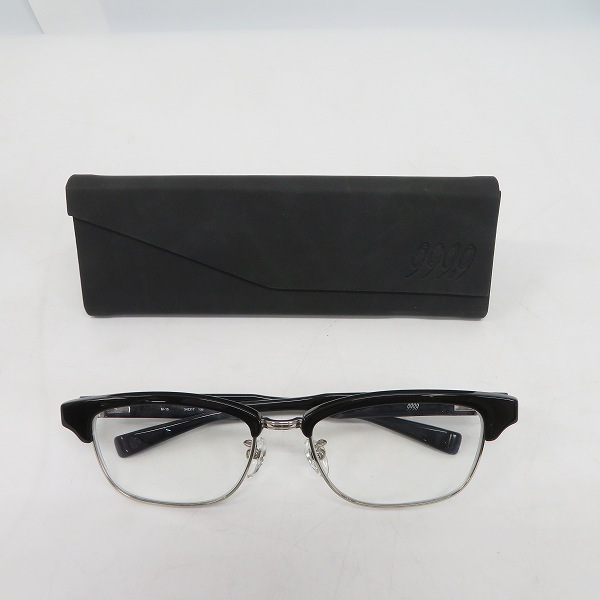 実際に弊社で買取させて頂いた999.9/フォーナインズ 度入り/メガネフレーム ブラック×シルバー M-15 9002 の画像 6枚目