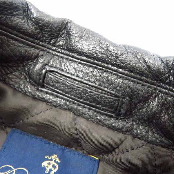 実際に弊社で買取させて頂いたBrooks Brothers/ブルックスブラザーズ ディアスキン レザーPコート/Mの画像 7枚目