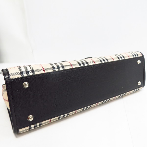 実際に弊社で買取させて頂いたBURBERRY/バーバリー ノヴァチェック ハンドバッグ レザー切り替えの画像 4枚目