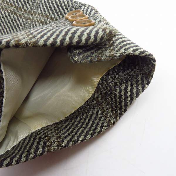 実際に弊社で買取させて頂いたGIORGIO ARMANI/ジョルジオアルマーニ 2B チェック テーラードジャケット/48の画像 6枚目