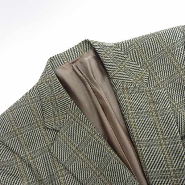 実際に弊社で買取させて頂いたGIORGIO ARMANI/ジョルジオアルマーニ 2B チェック テーラードジャケット/48の画像 4枚目