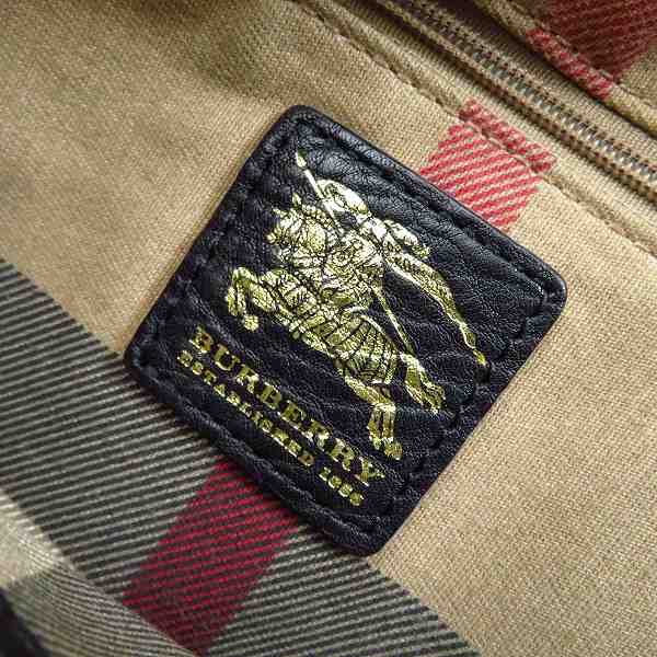 実際に弊社で買取させて頂いた【難有り】BURBERRY/バーバリー ロゴ刺繍/裏地チェック柄 トートバッグの画像 4枚目