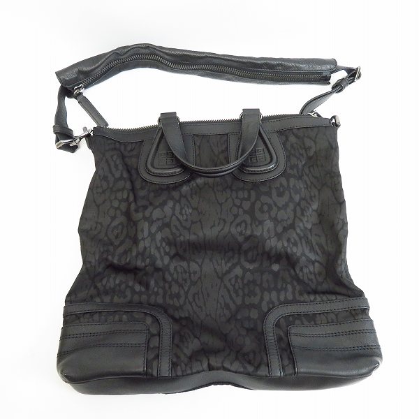 実際に弊社で買取させて頂いたGIVENCHY/ジバンシー ナイチンゲール レオパード柄 2WAY バッグ ブラックの画像 1枚目