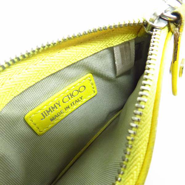 実際に弊社で買取させて頂いたJIMMY CHOO/ジミーチュウ スタースタッズ カラビナチェーン付き コインケースの画像 4枚目