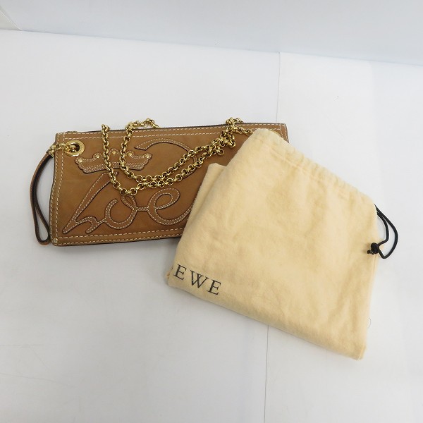 実際に弊社で買取させて頂いたLOEWE/ロエベ チェーンショルダー付きミニバッグ 使用感ありの画像 8枚目