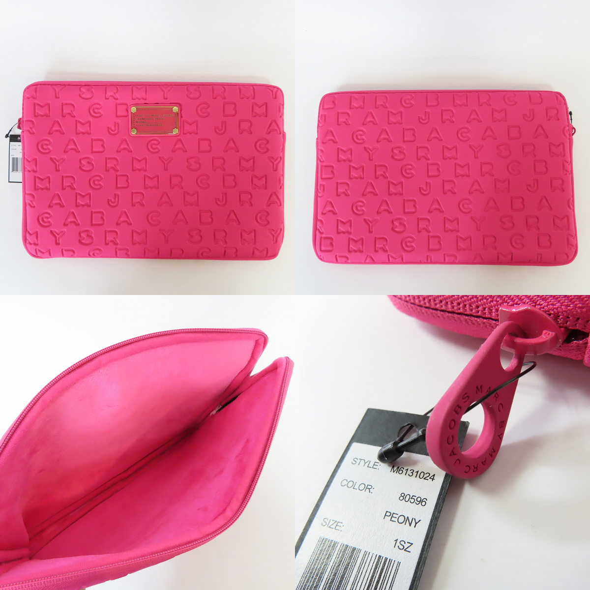実際に弊社で買取させて頂いた【未使用】MARC BY MARC JACOBS/マークバイマークジェイコブス PC/タブレットケース 型押しロゴ ピンク/プリント 青 3点セット の画像 1枚目