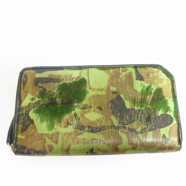 実際に弊社で買取させて頂いたJIMMY CHOO/ジミーチュウ カモフラージュ/迷彩 ハラコ ラウンドファスナー/長財布
