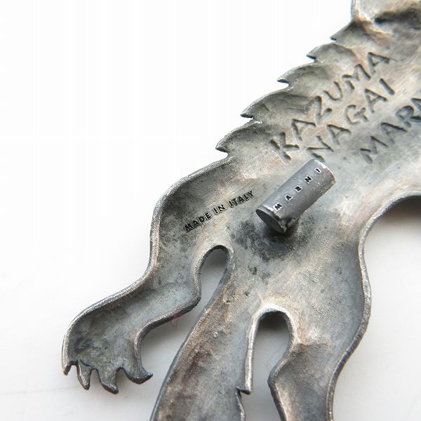 実際に弊社で買取させて頂いたMARNI/マルニ×KAZUMA NAGAI/長井一馬 メタル バードブローチの画像 3枚目