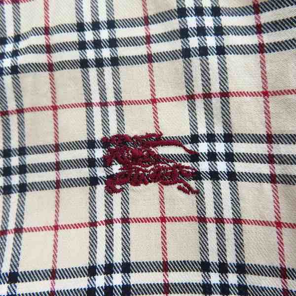 実際に弊社で買取させて頂いたBURBERRY BLUE LABEL/バーバリーブルーレーベル ホース刺繍 チェック柄長袖シャツ FE501-170-43/38の画像 5枚目