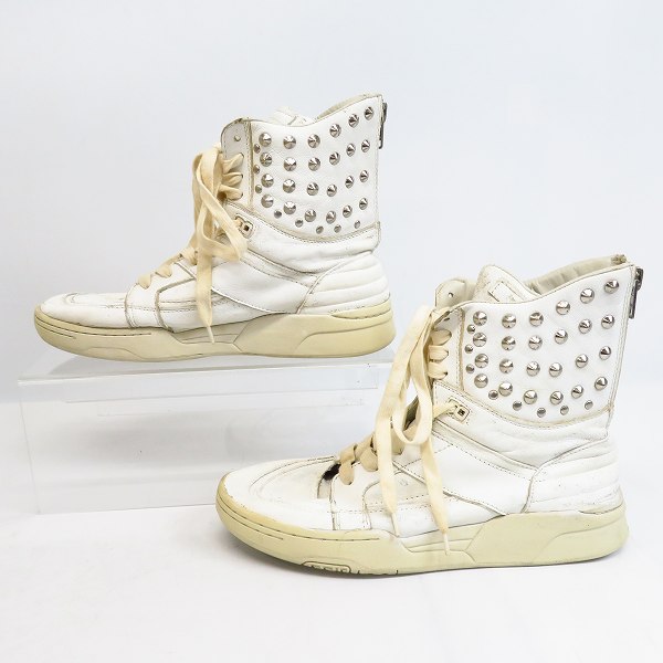 実際に弊社で買取させて頂いたDIET BUTCHER SLIM SKIN/ダイエットブッチャースリムスキン バックジップ スタッズ ハイカットスニーカーの画像 3枚目