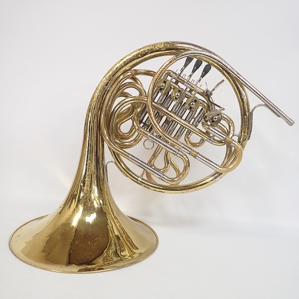 実際に弊社で買取させて頂いた★【ジャンク】YAMAHA/ヤマハ YHR-664/YHR664 フレンチホルン ゴールド ハードケース付の画像 1枚目