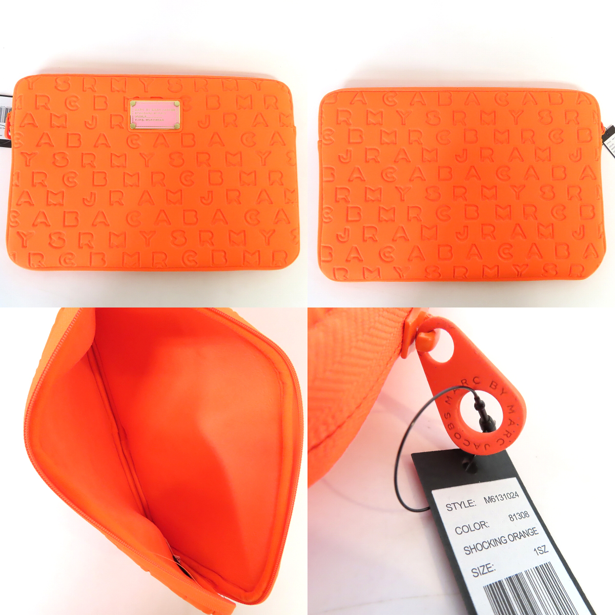 実際に弊社で買取させて頂いた【未使用】MARC BY MARC JACOBS/マークバイマークジェイコブス タブレットケース ロゴ オレンジ/ピンク/ブラック 3点セットの画像 1枚目