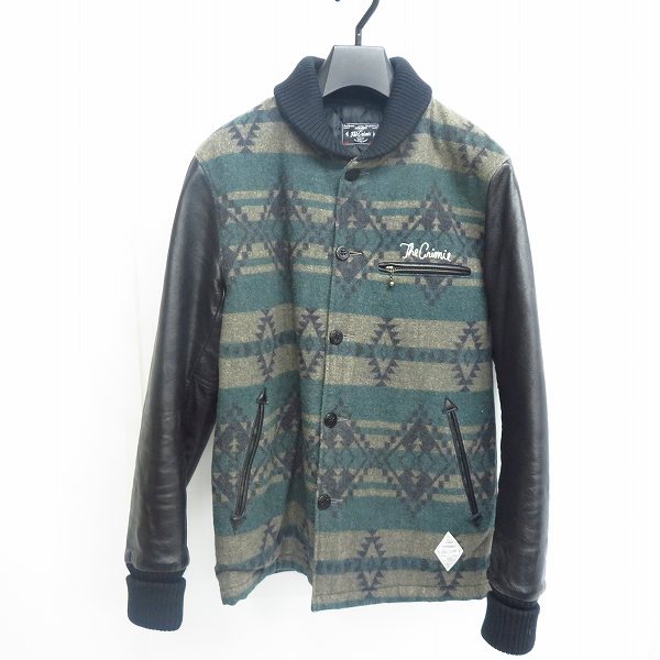 実際に弊社で買取させて頂いたCRIMIE/クライミー レザー袖 ネイティブ柄 ジャケット M