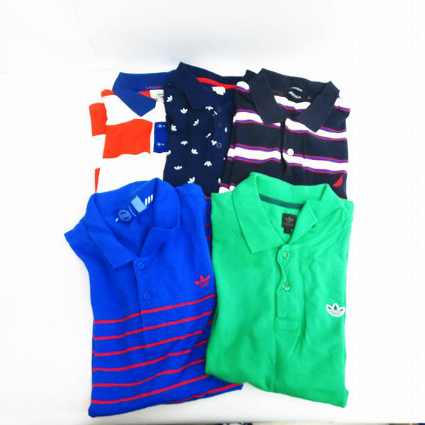 実際に弊社で買取させて頂いたadidas/アディダス NAUTICA/ノーティカ LACOSTE/ラコステ ポロシャツ ボーダー柄等 5点セット L/O/5