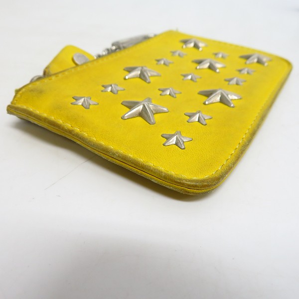 実際に弊社で買取させて頂いたJIMMY CHOO/ジミーチュウ スタースタッズ カラビナチェーン付き コインケースの画像 2枚目