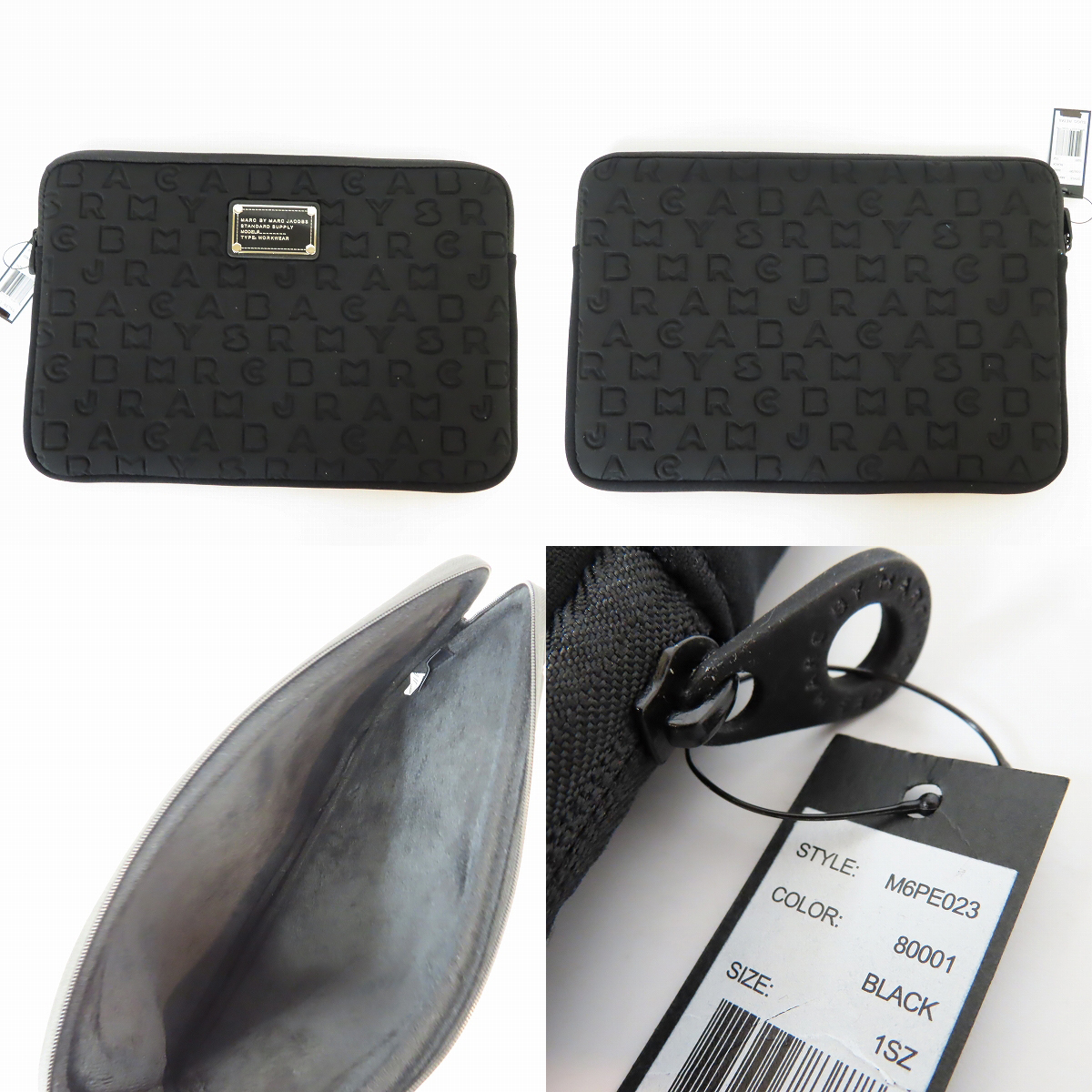 実際に弊社で買取させて頂いた【未使用】MARC BY MARC JACOBS/マークバイマークジェイコブス ロゴ型押し タブレットケース/クラッチバッグ/2点セットの画像 1枚目