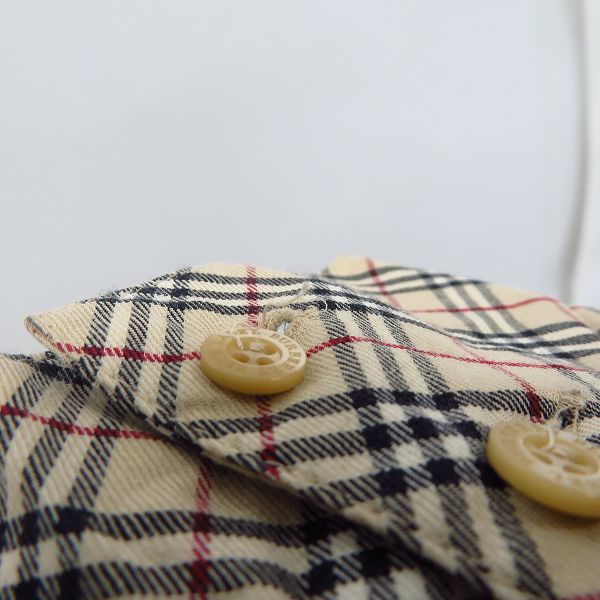 実際に弊社で買取させて頂いたBURBERRY BLUE LABEL/バーバリーブルーレーベル ホース刺繍 チェック柄長袖シャツ FE501-170-43/38の画像 6枚目