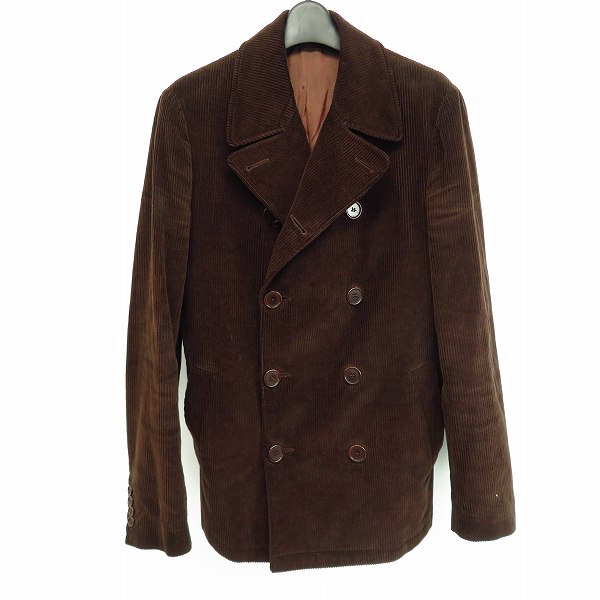 実際に弊社で買取させて頂いた【JPタグ】HELMUT LANG/ヘルムート・ラング アーカイブ コーデュロイ Pコート ブラウン size：44