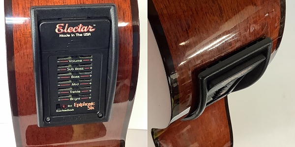 実際に弊社で買取させて頂いた★【難あり】Epiphone/エピフォン VALENCIA-CE AN ヴァレンシア エレガット ピックアップ付 クラシックギターの画像 6枚目