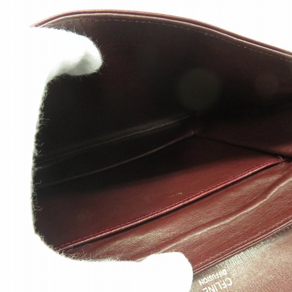 実際に弊社で買取させて頂いたCELINE DIFFUSION/セリーヌ ディフュージョン レザー ショルダーバッグ ボルドー系の画像 3枚目