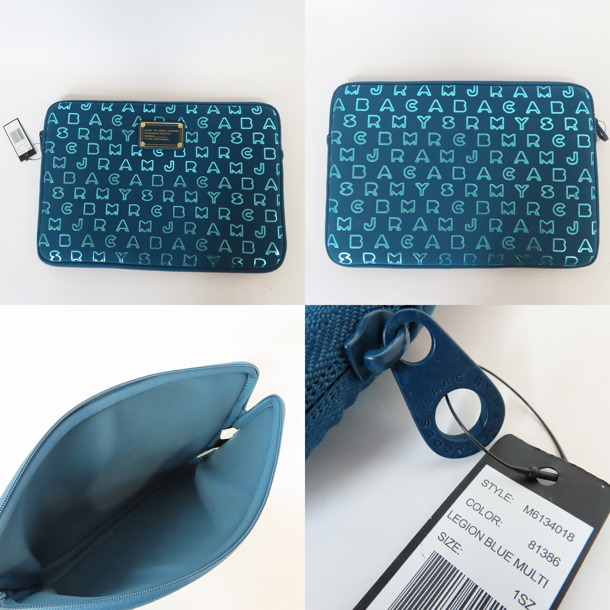 実際に弊社で買取させて頂いた【未使用】MARC BY MARC JACOBS/マークバイマークジェイコブス PC/タブレットケース 型押しロゴ ピンク/プリント 青 3点セット の画像 3枚目