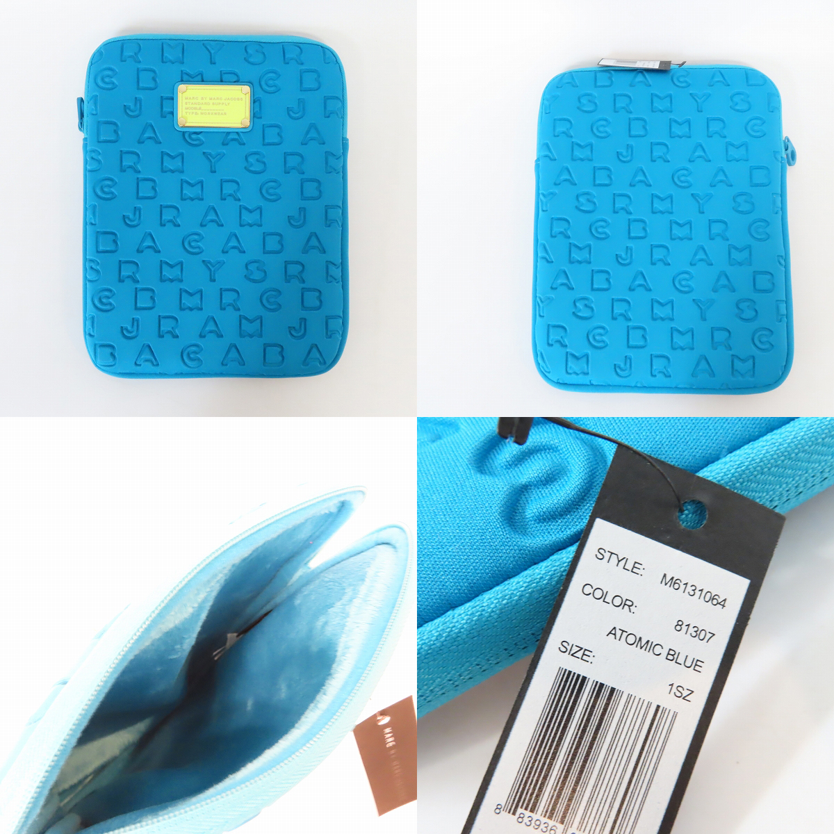 実際に弊社で買取させて頂いた【未使用】MARC BY MARC JACOBS/マークバイマークジェイコブス PC/タブレットケース 型押しロゴ ブルー/ピンク 2点セットの画像 1枚目