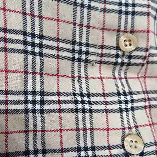 実際に弊社で買取させて頂いたBURBERRY BLUE LABEL/バーバリーブルーレーベル ホース刺繍 チェック柄長袖シャツ FE501-170-43/38の画像 7枚目