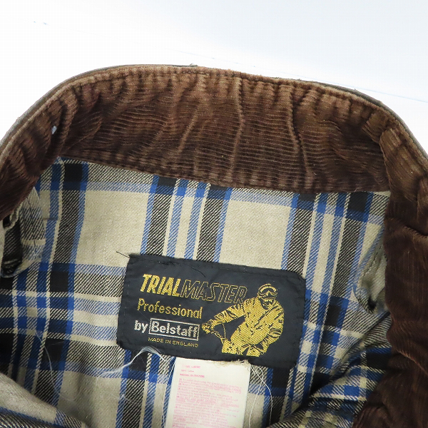 実際に弊社で買取させて頂いたBelstaff/ベルスタッフ TRIALMASTER/トライアルマスター ヴィンテージ ジャケット 内チェック ブラック系の画像 7枚目