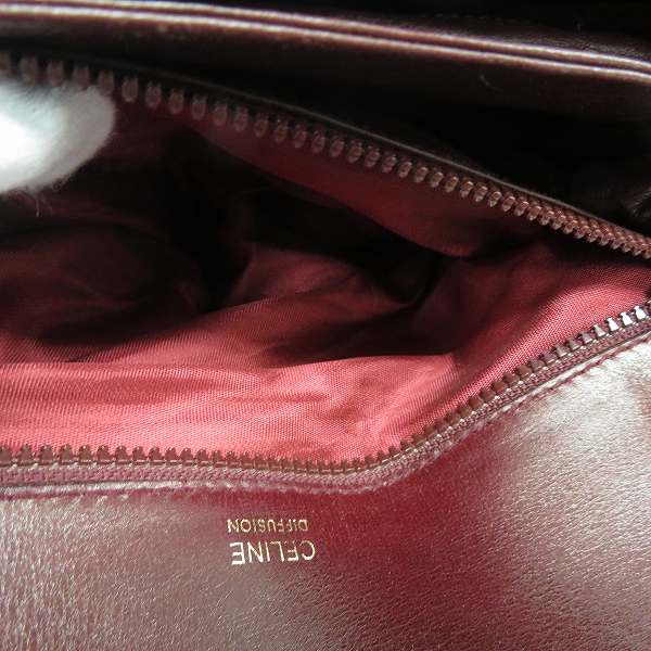 実際に弊社で買取させて頂いたCELINE DIFFUSION/セリーヌ ディフュージョン レザー ショルダーバッグ ボルドー系の画像 5枚目