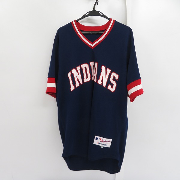 実際に弊社で買取させて頂いたMajestic/マジェスティック インディアンス 復刻ユニフォーム サイズモア＃24/44の画像 0枚目