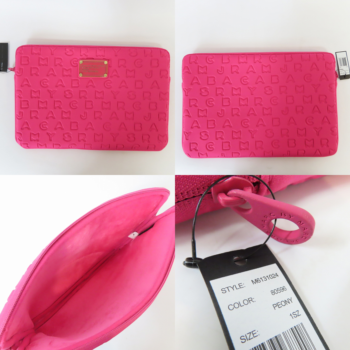 実際に弊社で買取させて頂いた【未使用】MARC BY MARC JACOBS/マークバイマークジェイコブス PC/タブレットケース 型押しロゴ ピンク/プリント 青 3点セット の画像 2枚目