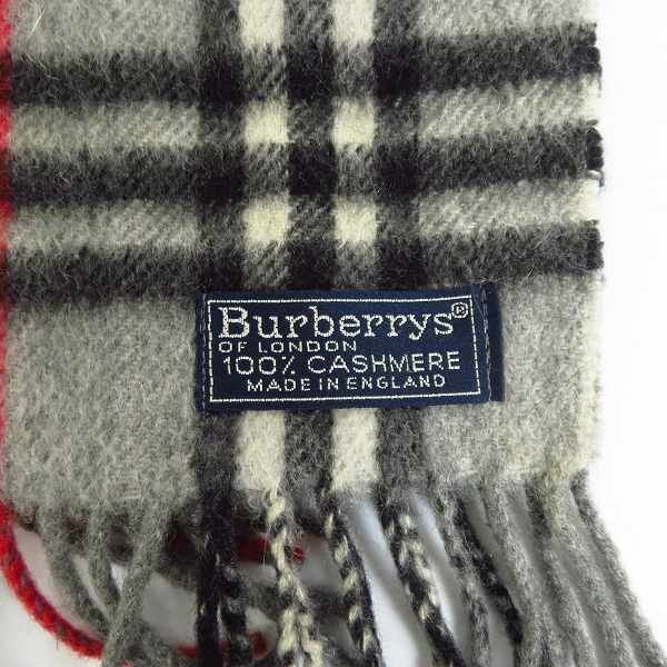 実際に弊社で買取させて頂いたBurberry's/バーバリーズ ノバチェック柄 カシミヤ マフラー グレーの画像 1枚目