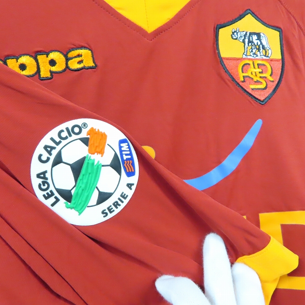 実際に弊社で買取させて頂いたKappa/カッパ セリエA ASローマ 10番 トッティ ホームユニフォーム/Lの画像 5枚目