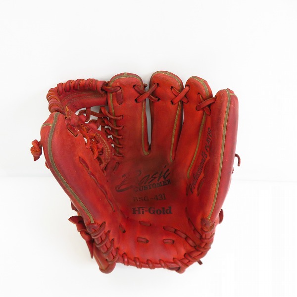 実際に弊社で買取させて頂いたHI-GOLD/ハイゴールド BASIC Customer BSG-431 ソフトボール  グローブ 右投げ オールラウンド用の画像 3枚目