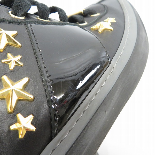 実際に弊社で買取させて頂いたJIMMY CHOO/ジミーチュウ スタースタッズ エナメル切替 レザー ハイカットスニーカー/40の画像 7枚目