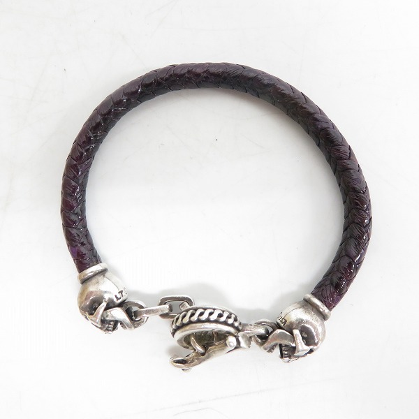 実際に弊社で買取させて頂いたLeathers and Treasures/レザーズアンドトレジャーズ スカル レザーブレスレットの画像 1枚目